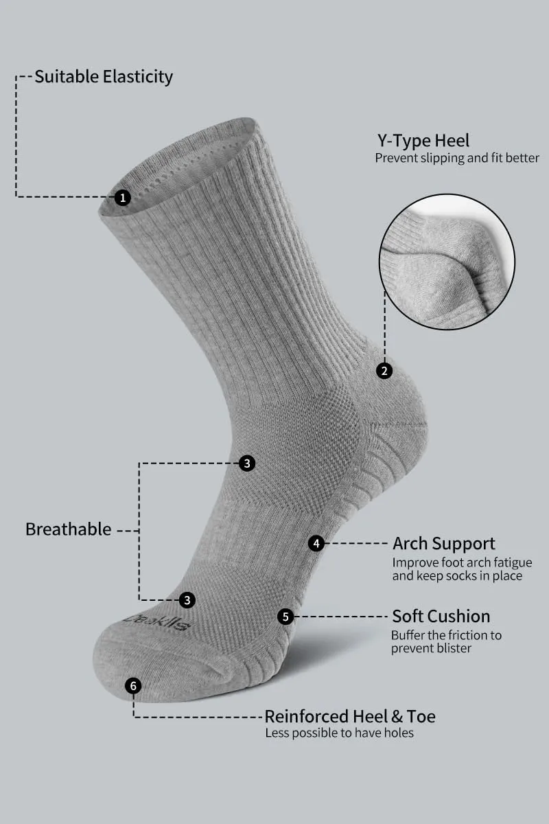 Athletic Sport Running Calf Socks Breathable Wicking Outdoor Support Tab Socks for Men and Women 6 Pairs