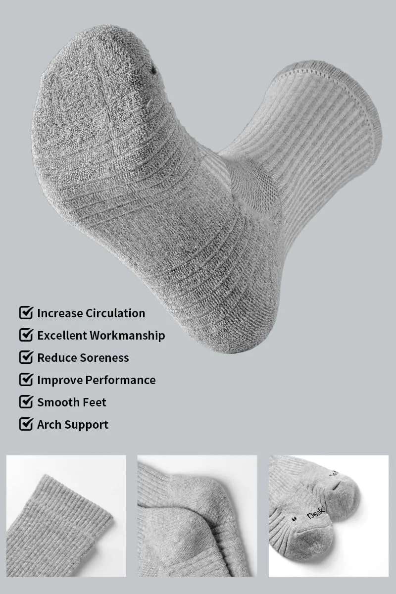 Athletic Sport Running Calf Socks Breathable Wicking Outdoor Support Tab Socks for Men and Women 6 Pairs