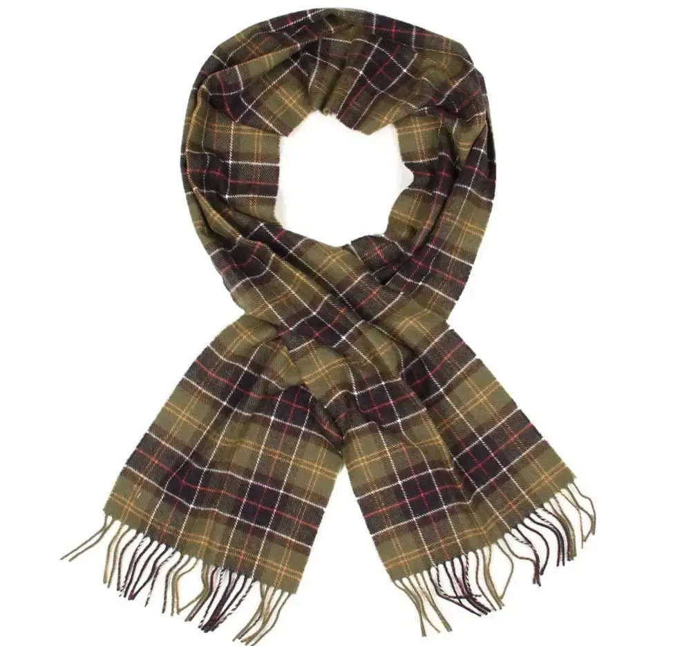 BARBOUR Tartan Lambswool Scarf - Classic Green