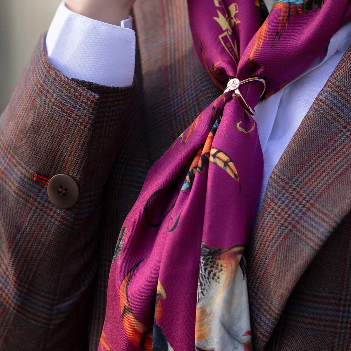 Best In Show Magenta & Gold Classic Silk Scarf