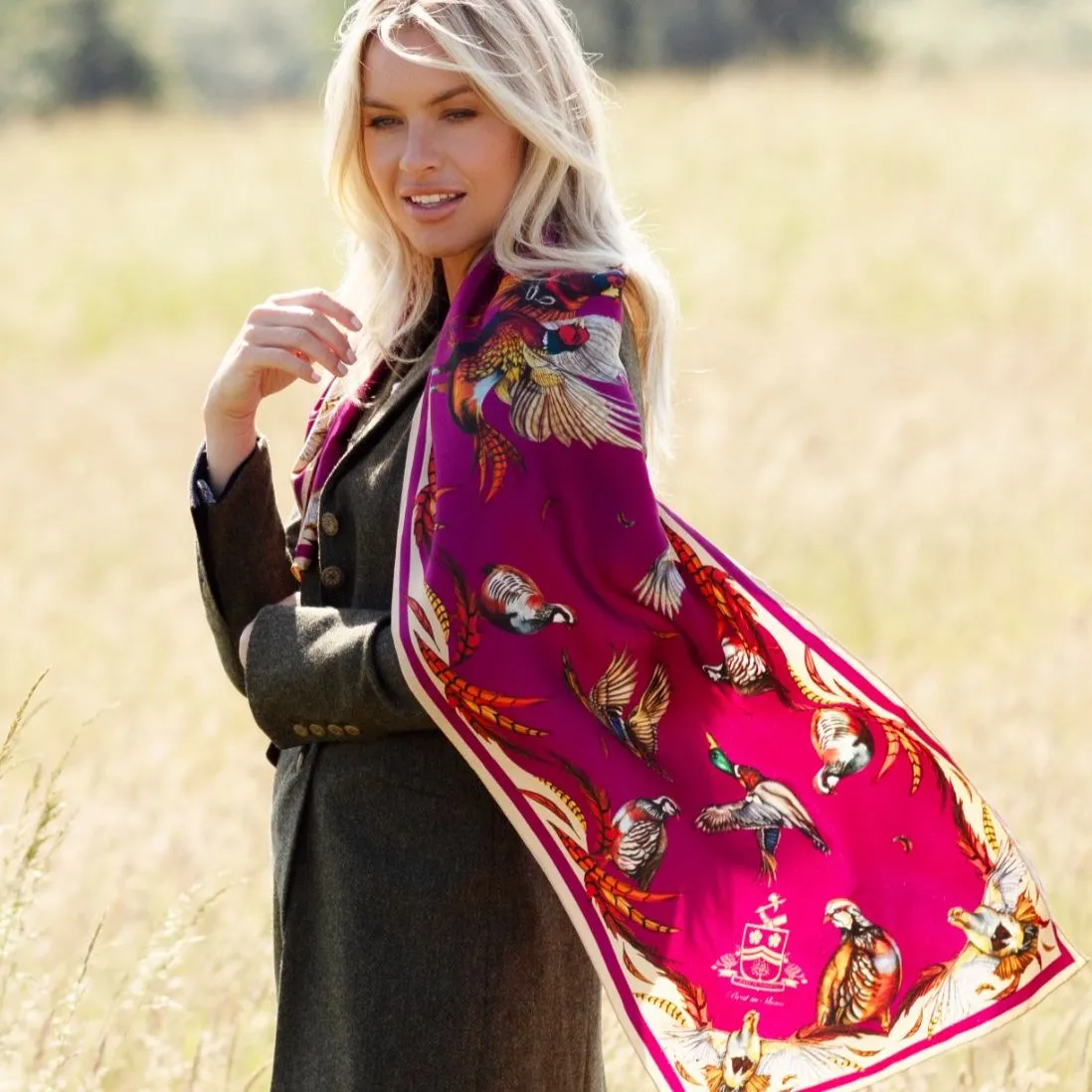 Best In Show Magenta & Gold Classic Silk Scarf