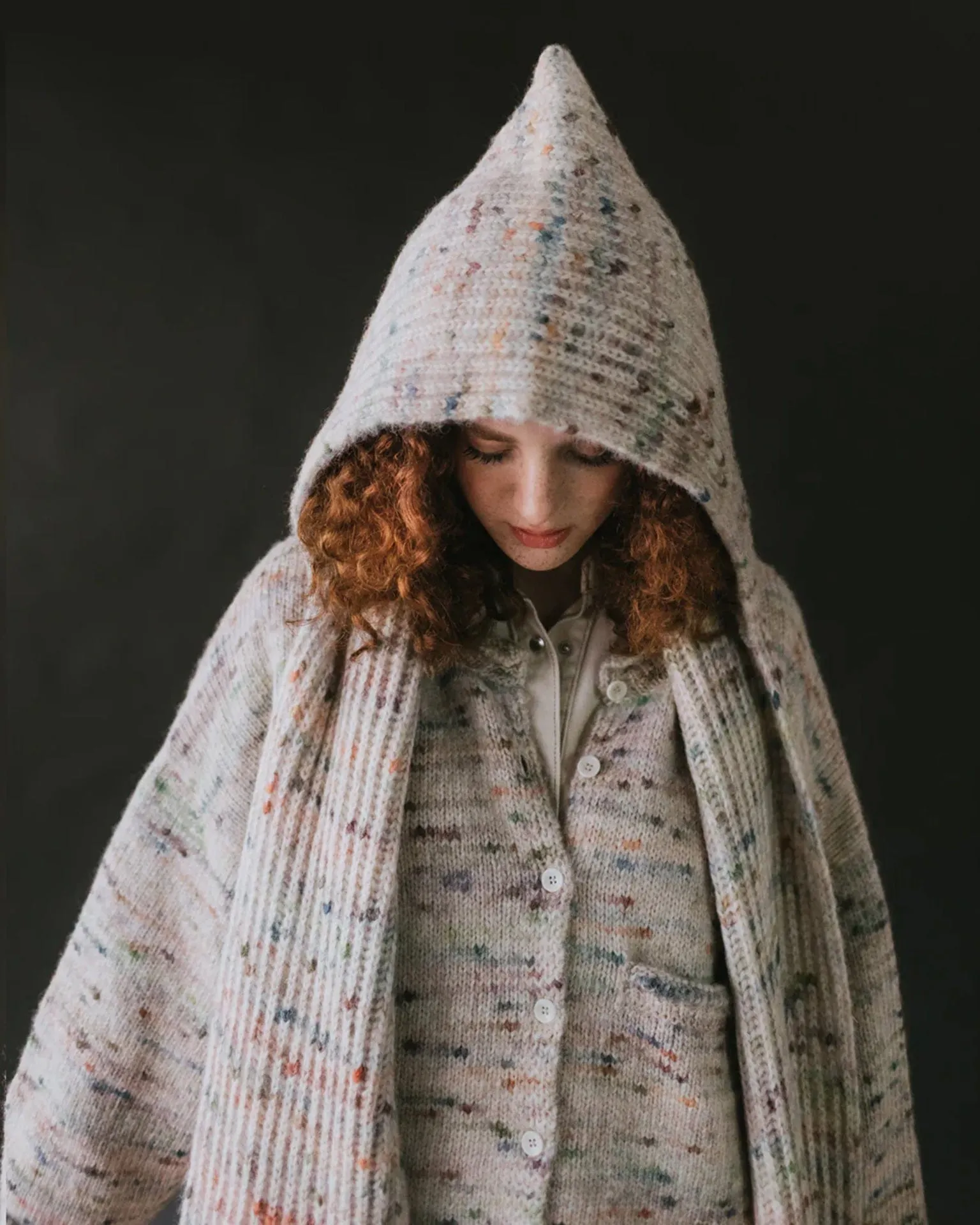Blewog Hooded Scarf in Jewel Speckle