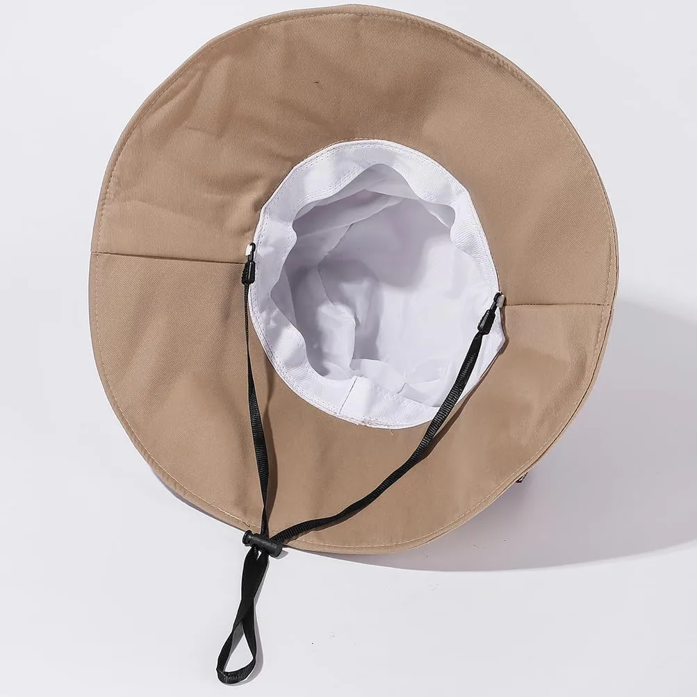 Boho Striped Bucket Sun Hats Packable Wide Brim UPF 50  with String Bow Women