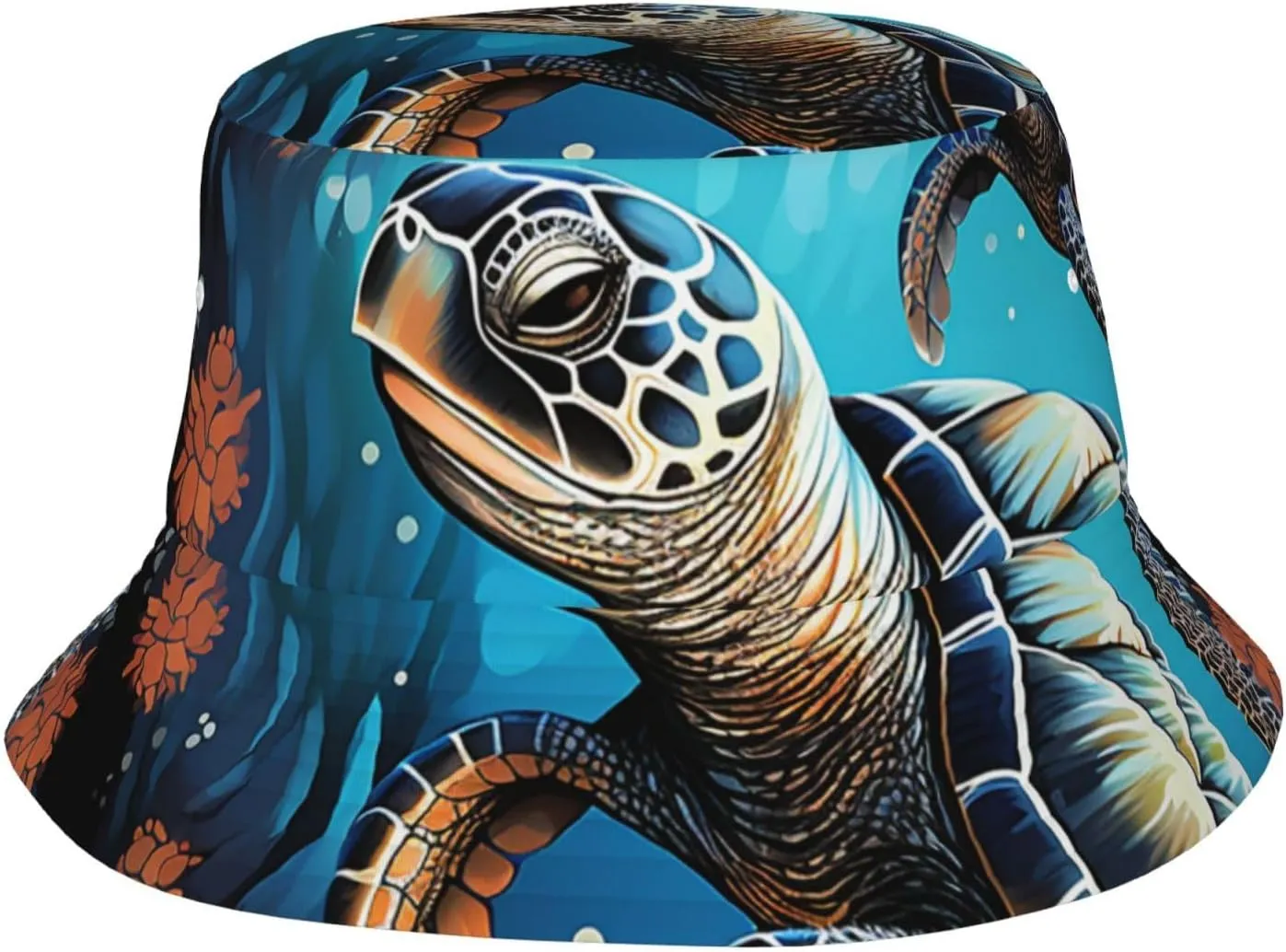 Bucket Hat for Men Women Packable Breathable Sun Hats Fisherman Hats Outdoor Summer Travel Hiking Beach Caps Sea Turtle Boho Style Black