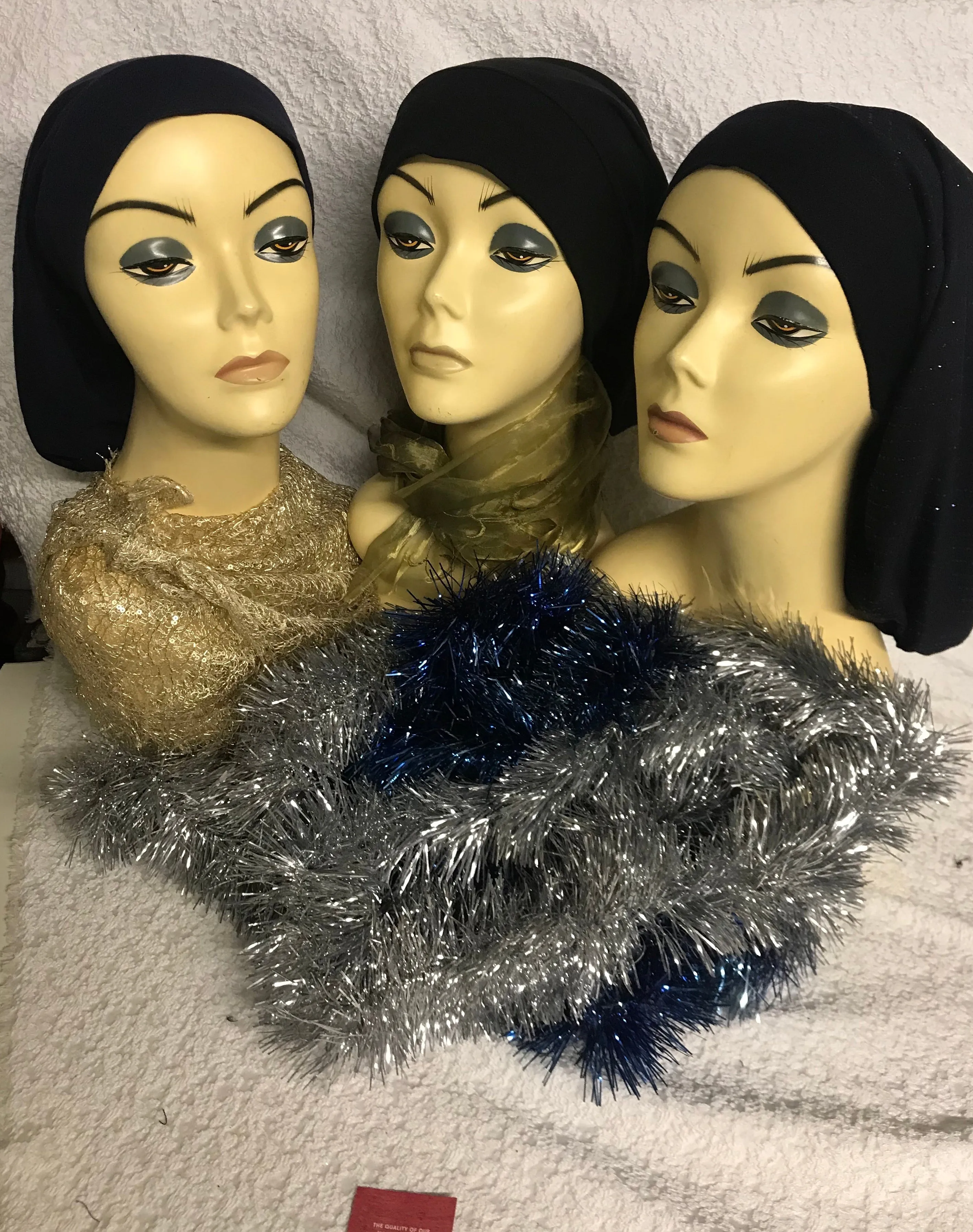 Bundle of 2 Classic Flat Front Hijab Turbans Scarves.