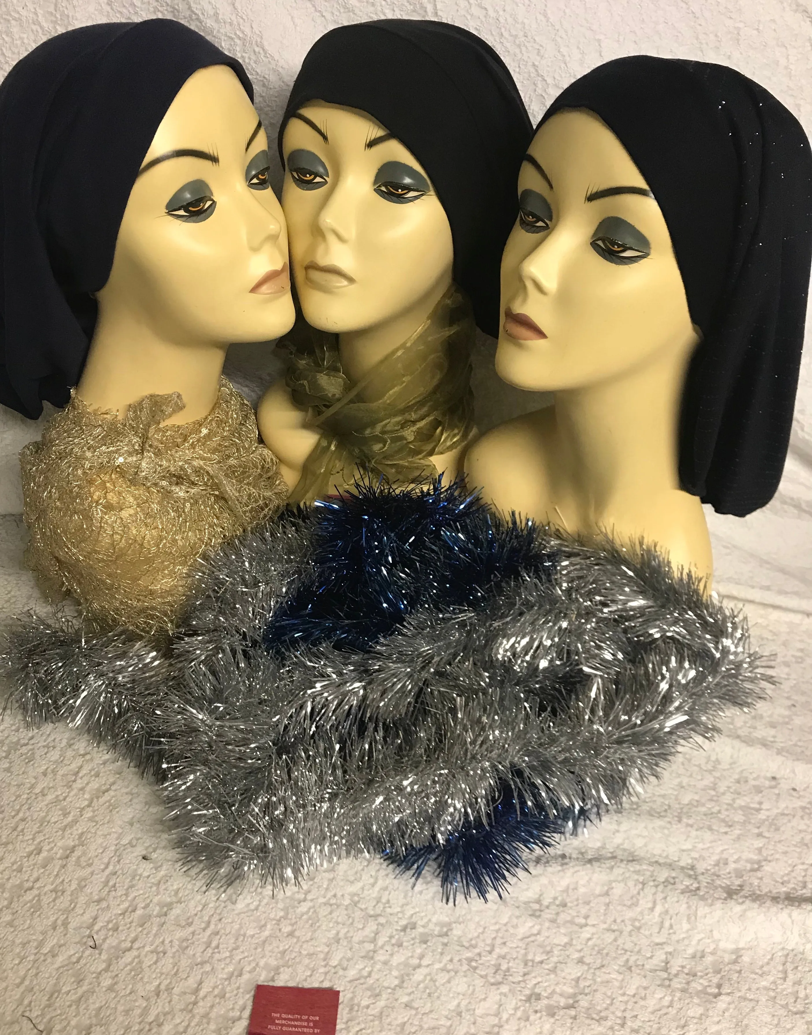 Bundle of 2 Classic Flat Front Hijab Turbans Scarves.
