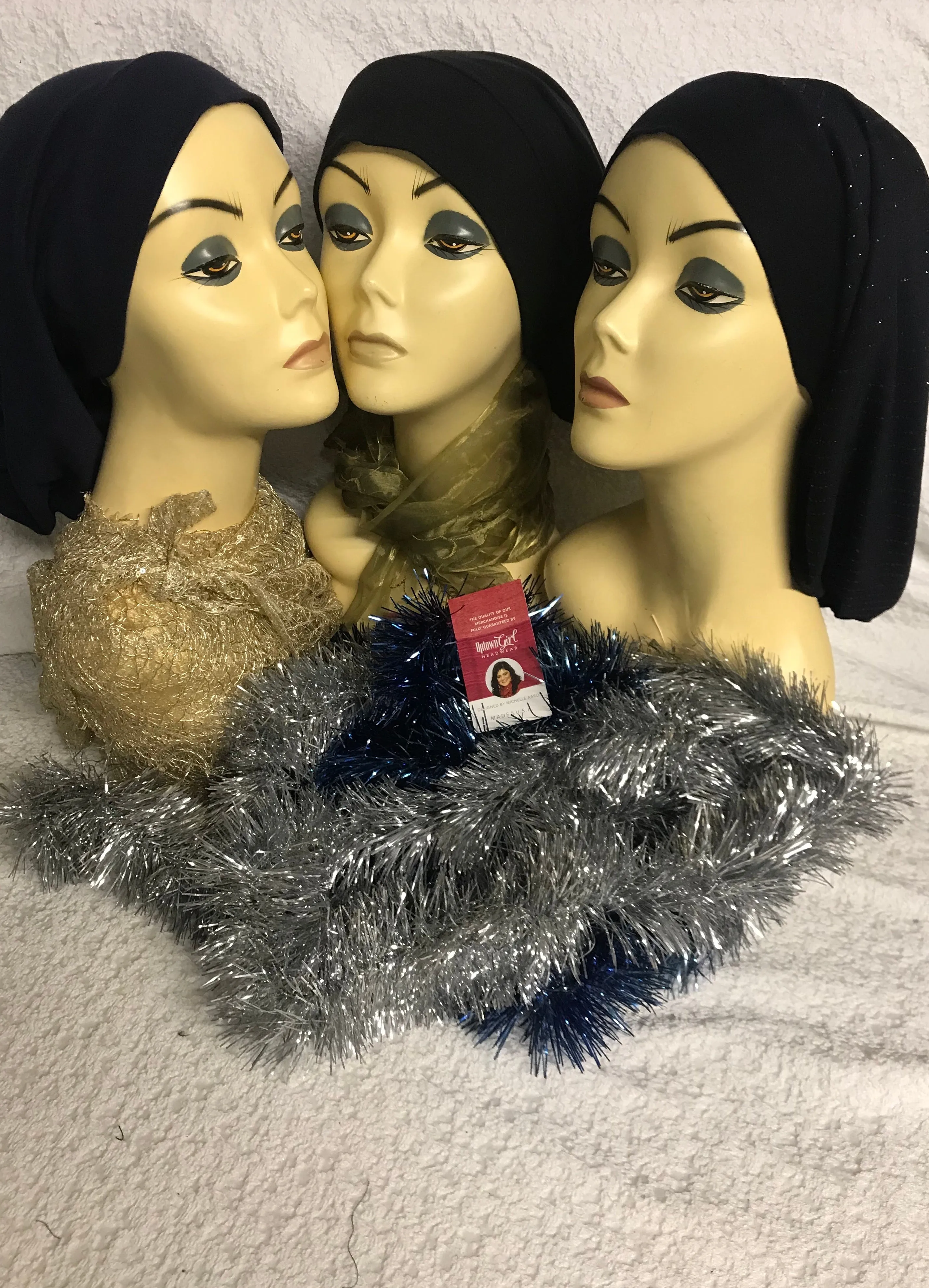 Bundle of 2 Classic Flat Front Hijab Turbans Scarves.