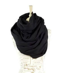 Chunky Oversized Jersey Infinity Scarf (Black)