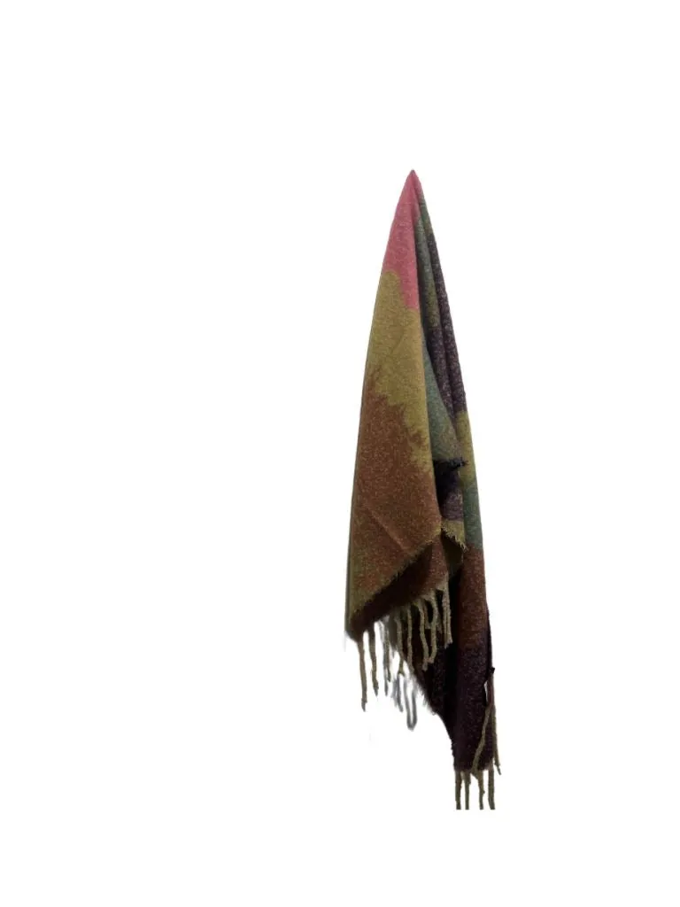 Chunky Scarf with Fringes- Multicolour