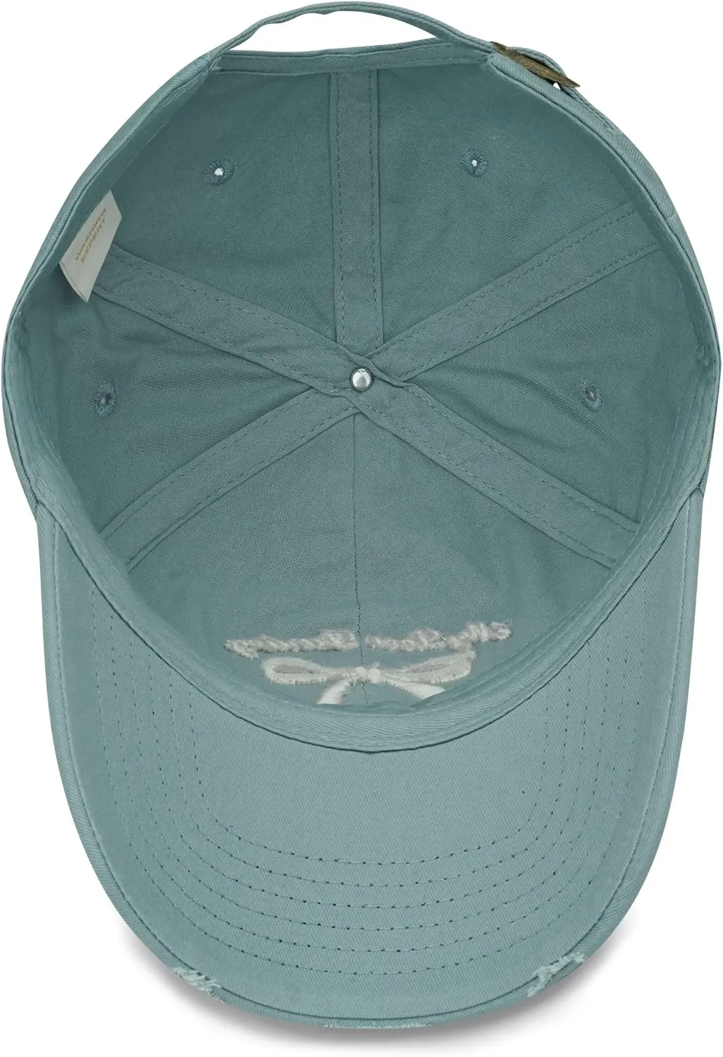 Croogo Distressed Cotton Bow-Tie Baseball Cap Y2k Adjustable Size Dad Hat Cute Trucker Hats for Women Hiking Travel