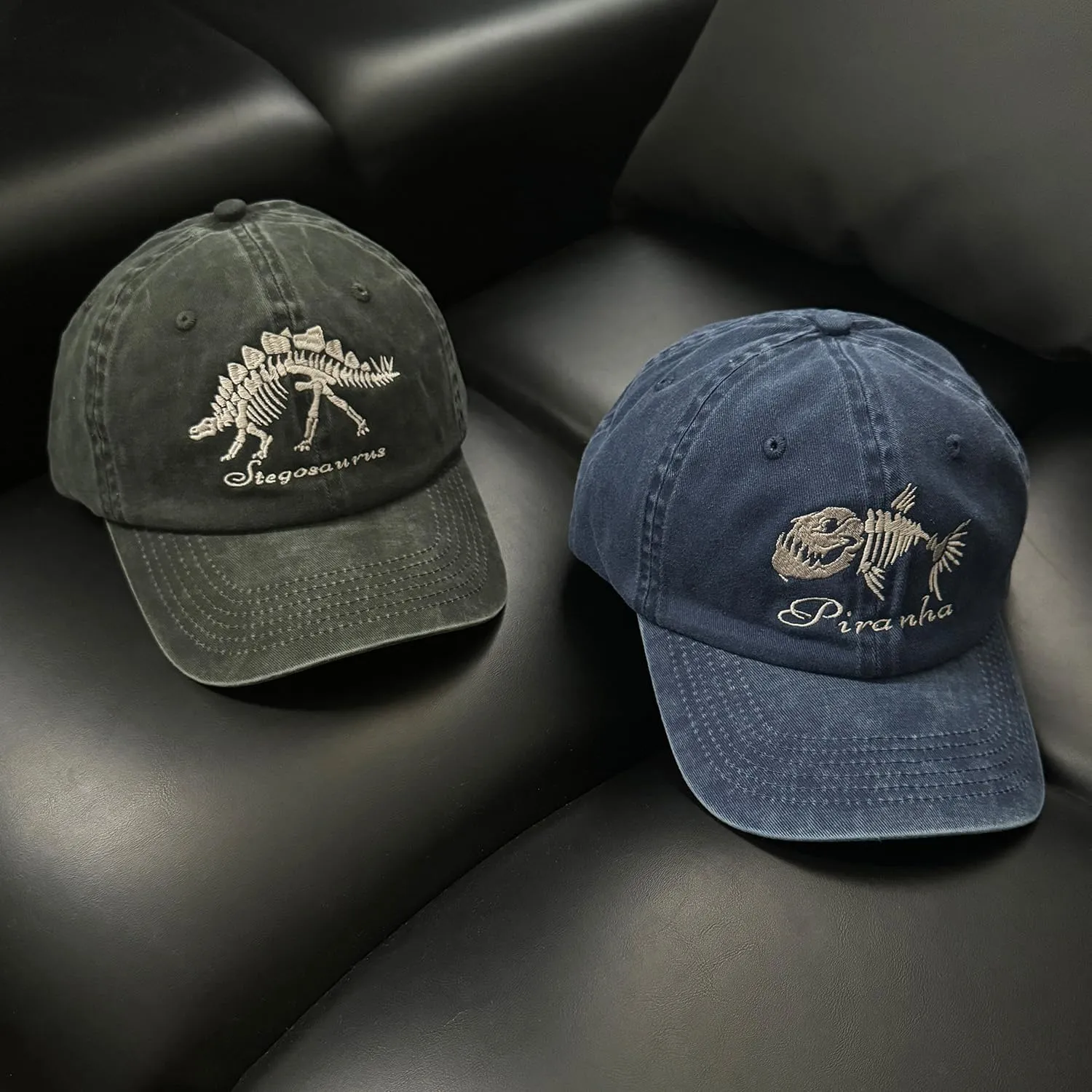 Dinosaur Embroidered Baseball Cap, Adjustable Fashion Cool Unstructured Cotton Dad Hat