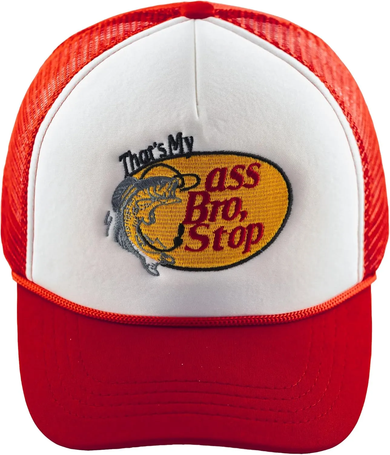 Fish with Hook Print Baseball Cap Trucker Mesh Hat Embroidered Snapback Hat