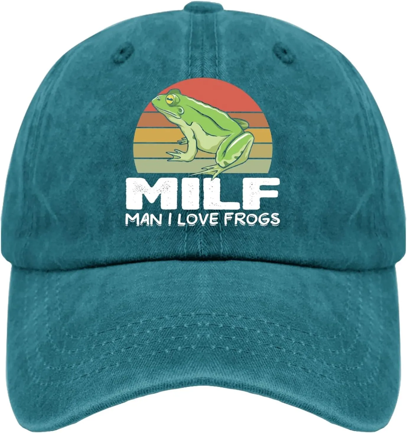 Frogs Cap 80s Hat Pigment Black Fishing Hat Gifts for Women