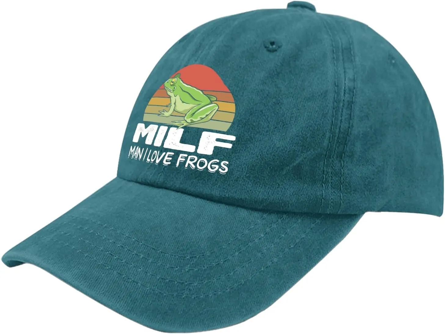 Frogs Cap 80s Hat Pigment Black Fishing Hat Gifts for Women