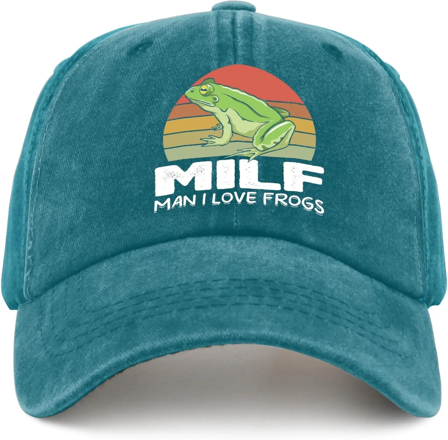 Frogs Cap 80s Hat Pigment Black Fishing Hat Gifts for Women