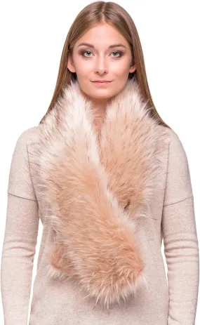 Futrzane Classic Scarf - Faux Fur Scarves Collars for Women - Long Neck Warmer