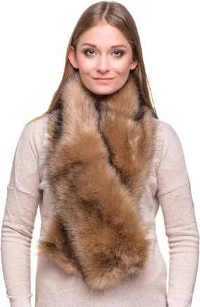 Futrzane Classic Scarf - Faux Fur Scarves Collars for Women - Long Neck Warmer