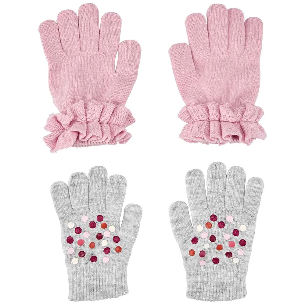 Girls' 2-Pack Pink Dot Gripper Gloves 3P884010
