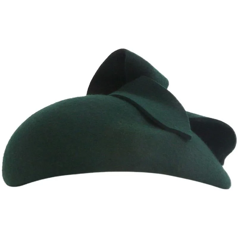 Green 100% Wool Ladies Pillbox Hat Church Hats Fascinators