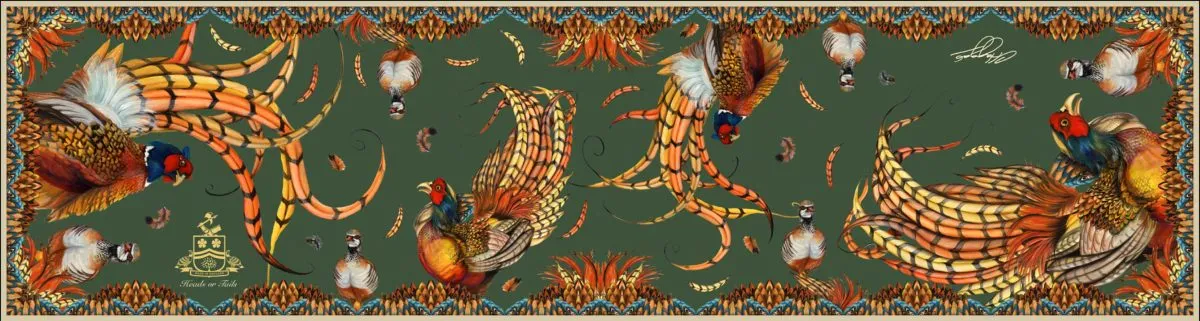 Heads or Tails Khaki Classic Silk Scarf