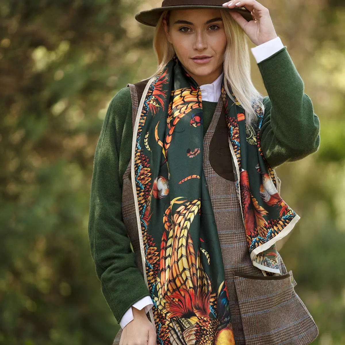 Heads or Tails Khaki Classic Silk Scarf