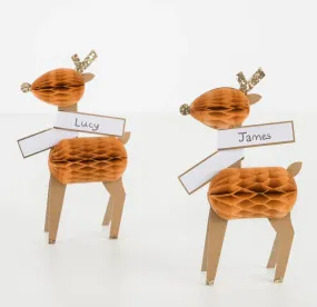 Honeycomb Reindeer Place  Cards
