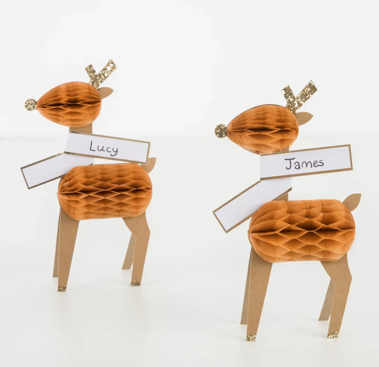 Honeycomb Reindeer Place  Cards