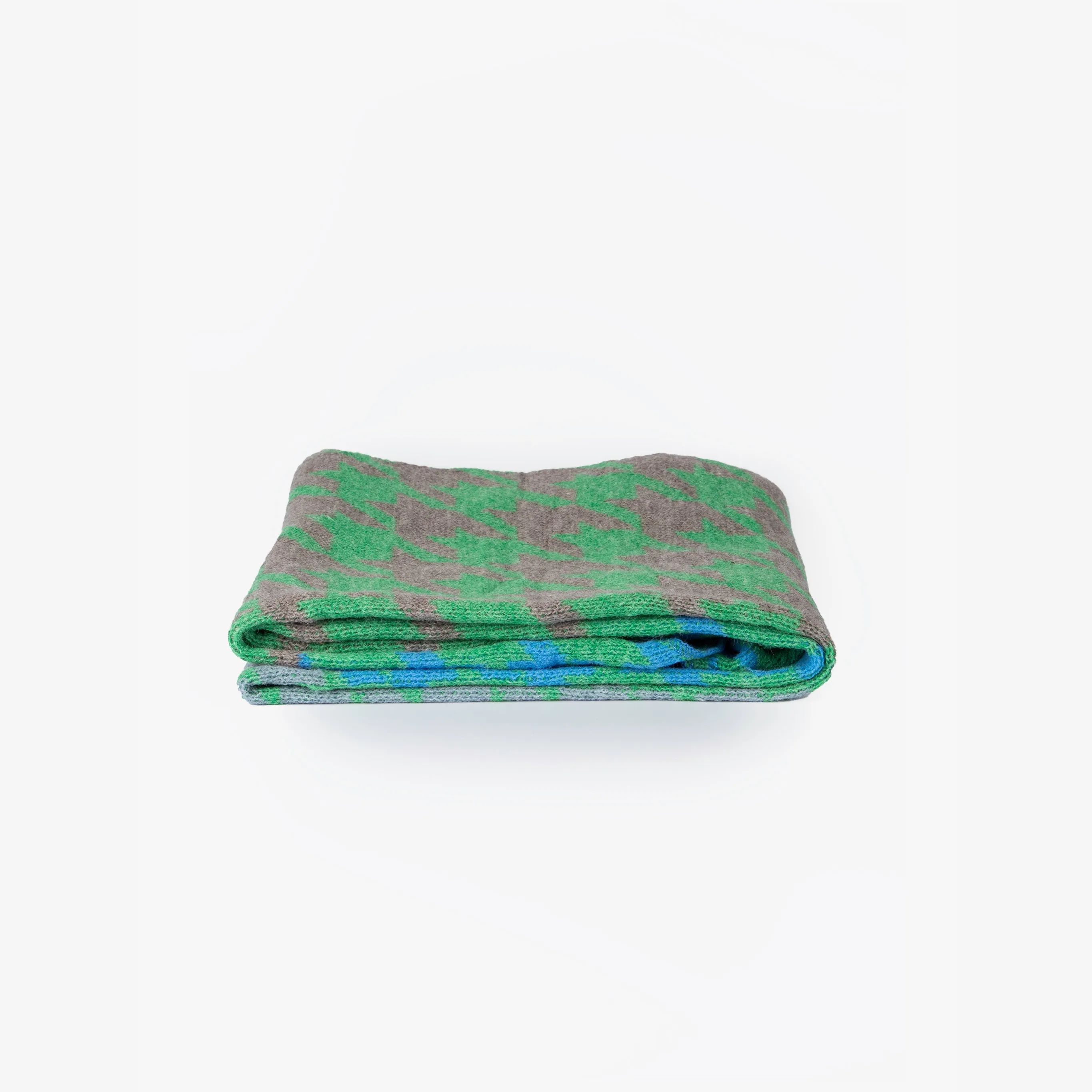Jana Heavyweight Scarf - Green/Grey, Houndstooth