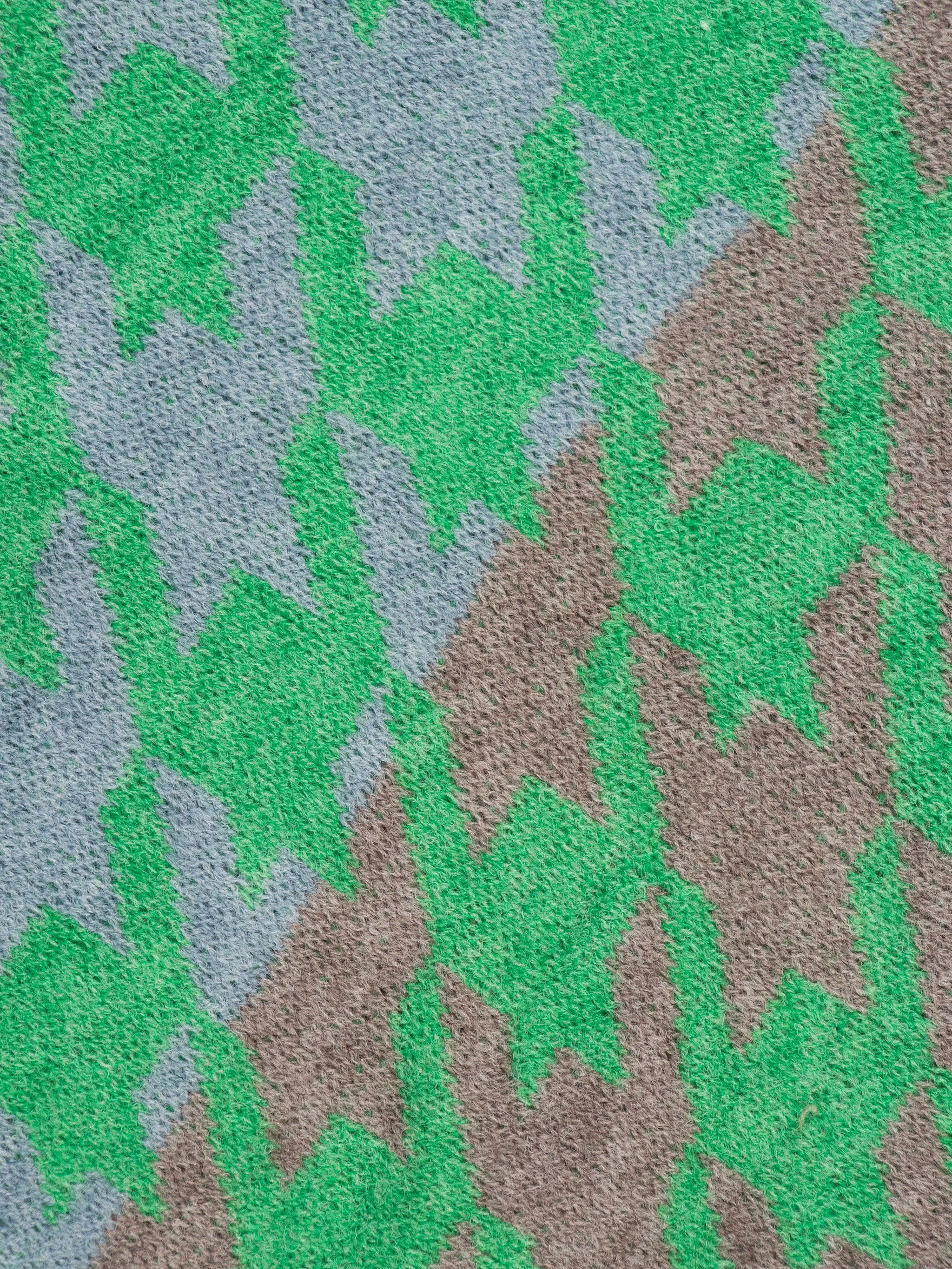 Jana Heavyweight Scarf - Green/Grey, Houndstooth
