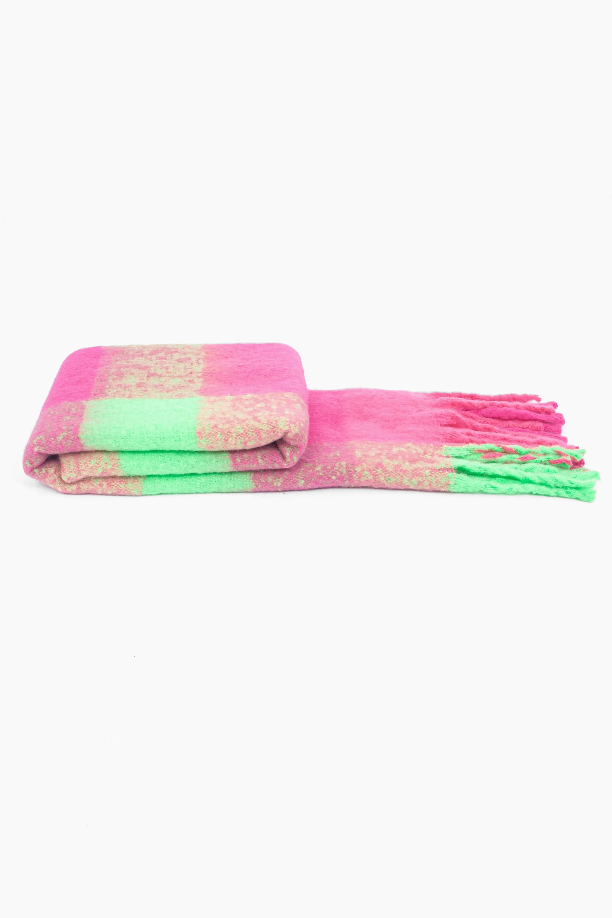Joey Heavyweight Scarf - Fuchsia, Square Check