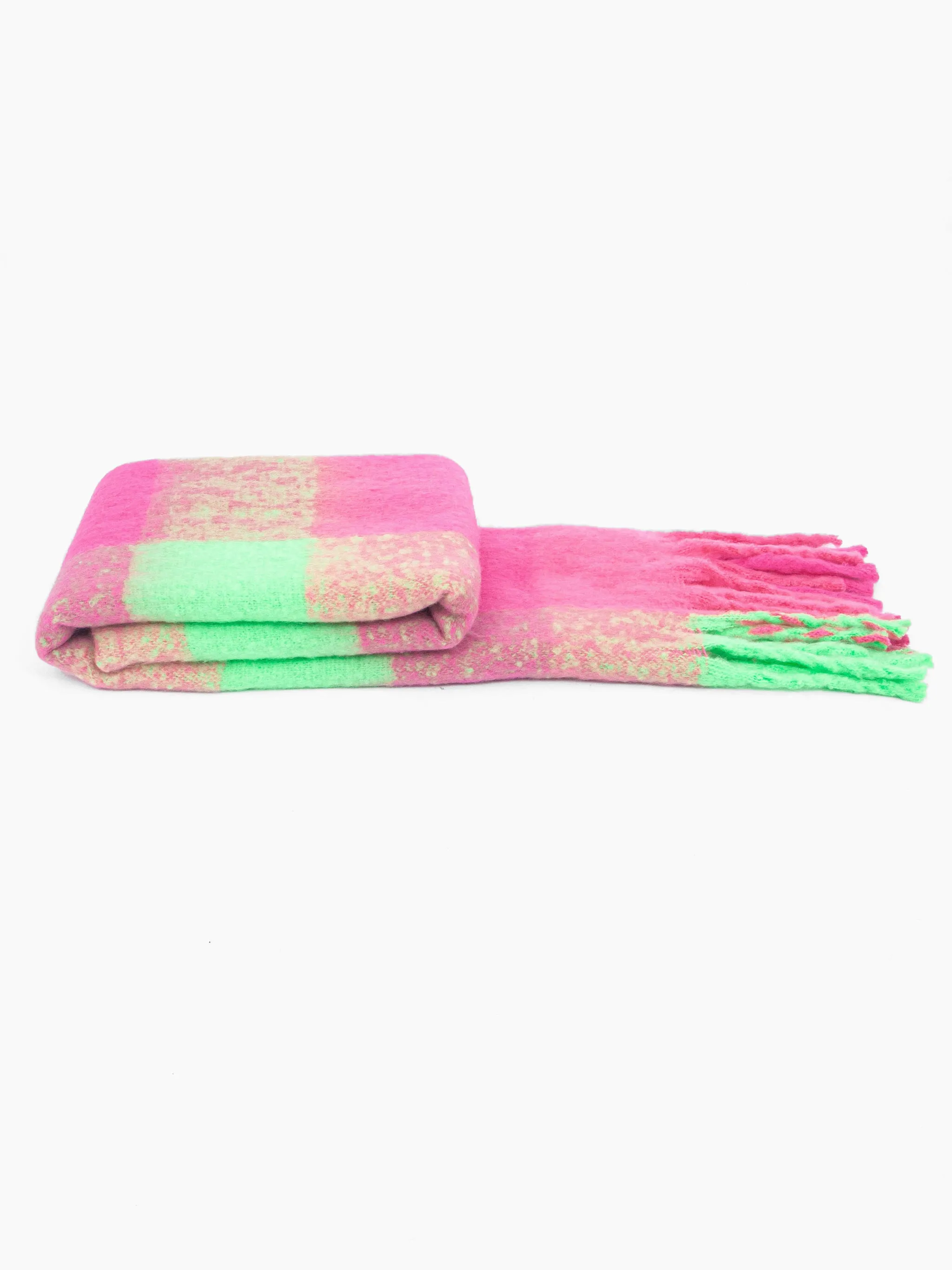 Joey Heavyweight Scarf - Fuchsia, Square Check
