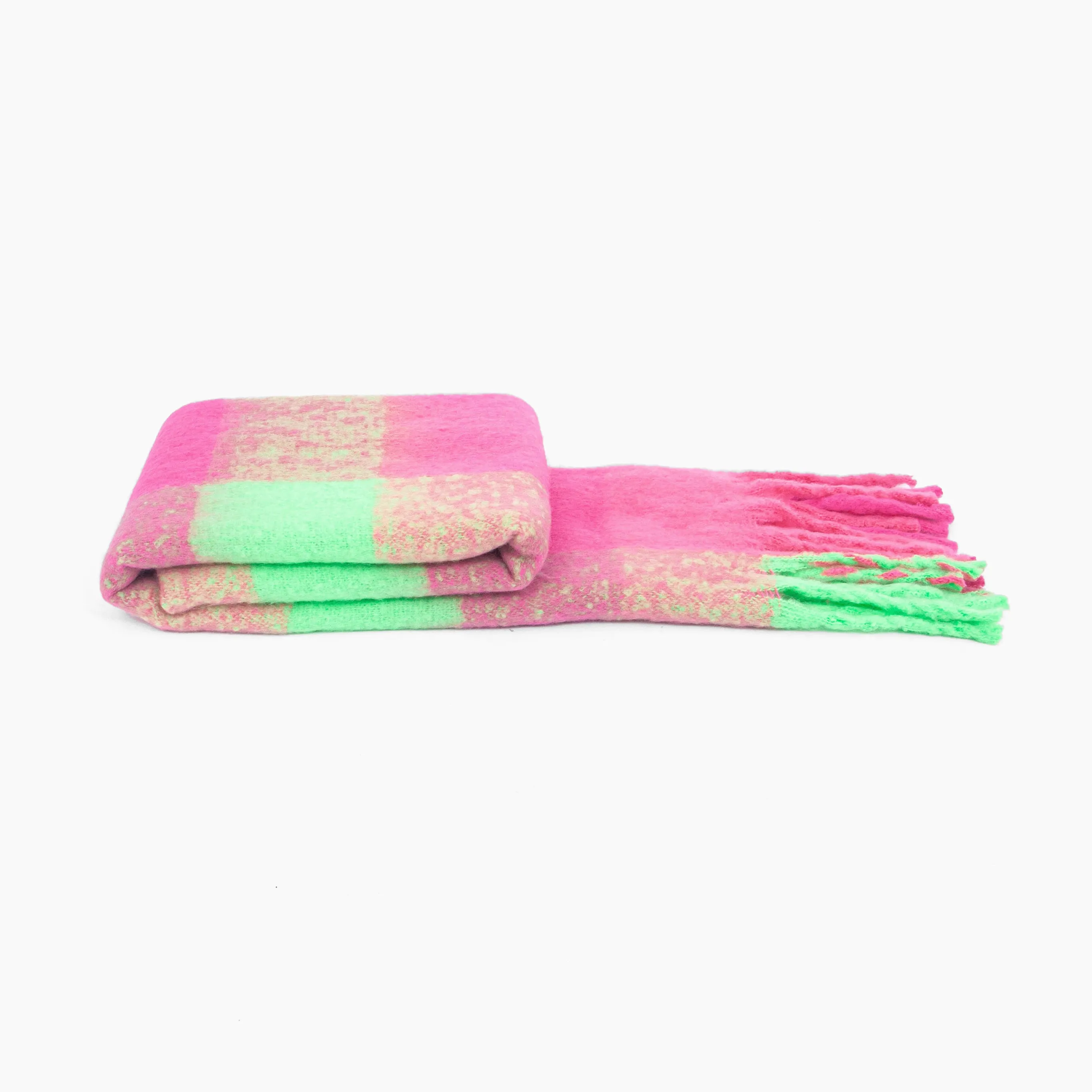Joey Heavyweight Scarf - Fuchsia, Square Check