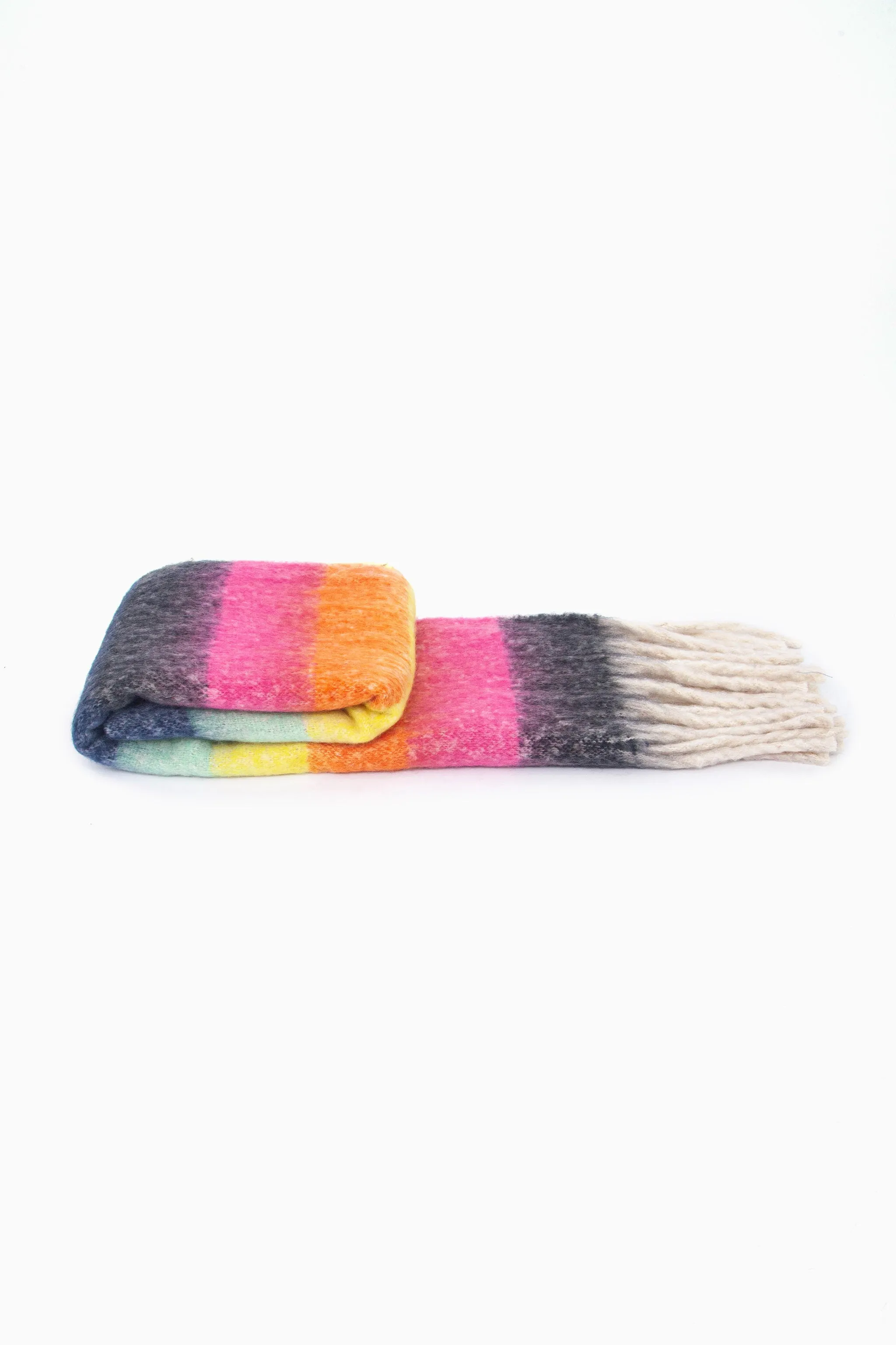 Joey Heavyweight Scarf - Multi, Rainbow Stripe