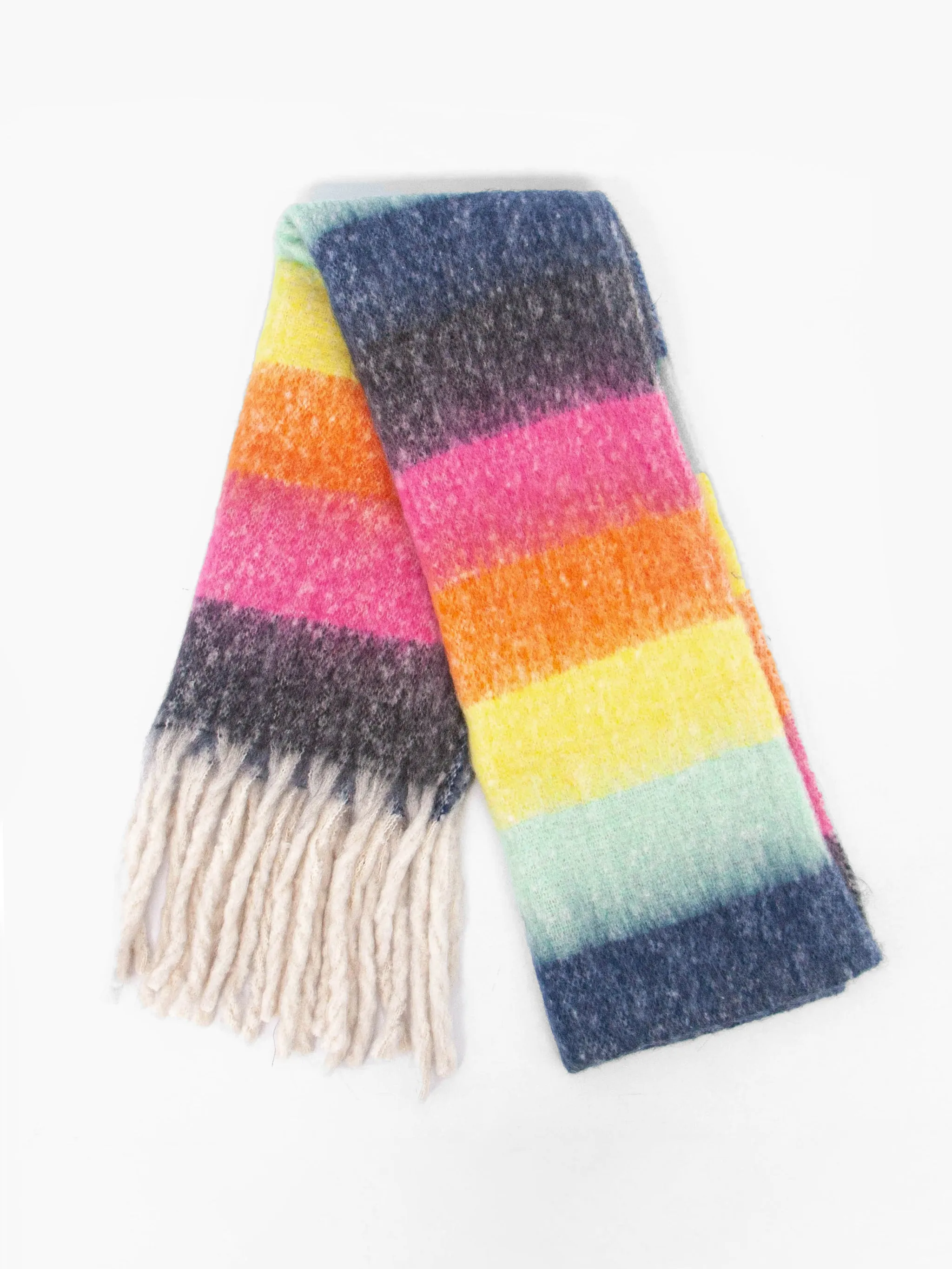 Joey Heavyweight Scarf - Multi, Rainbow Stripe