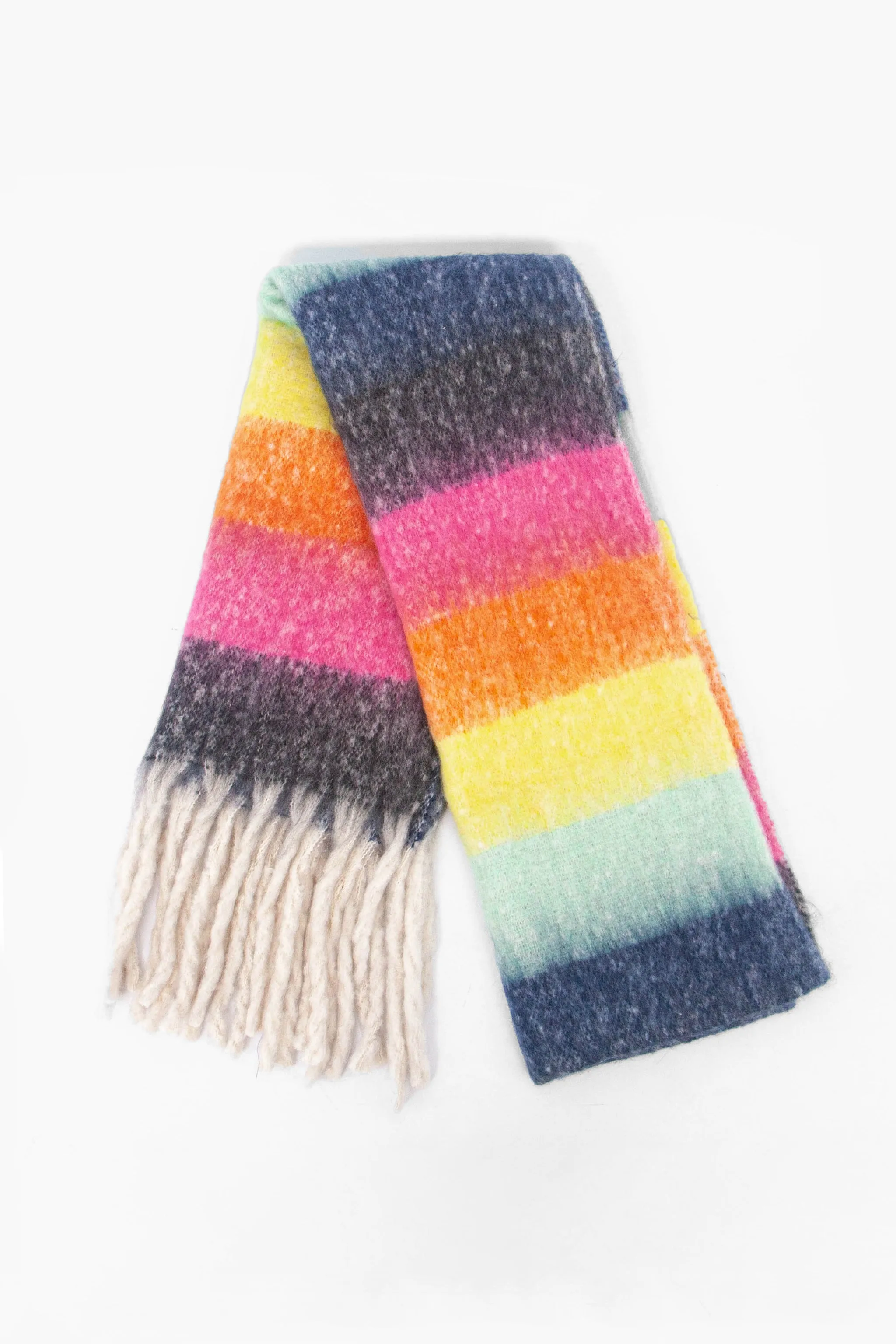 Joey Heavyweight Scarf - Multi, Rainbow Stripe