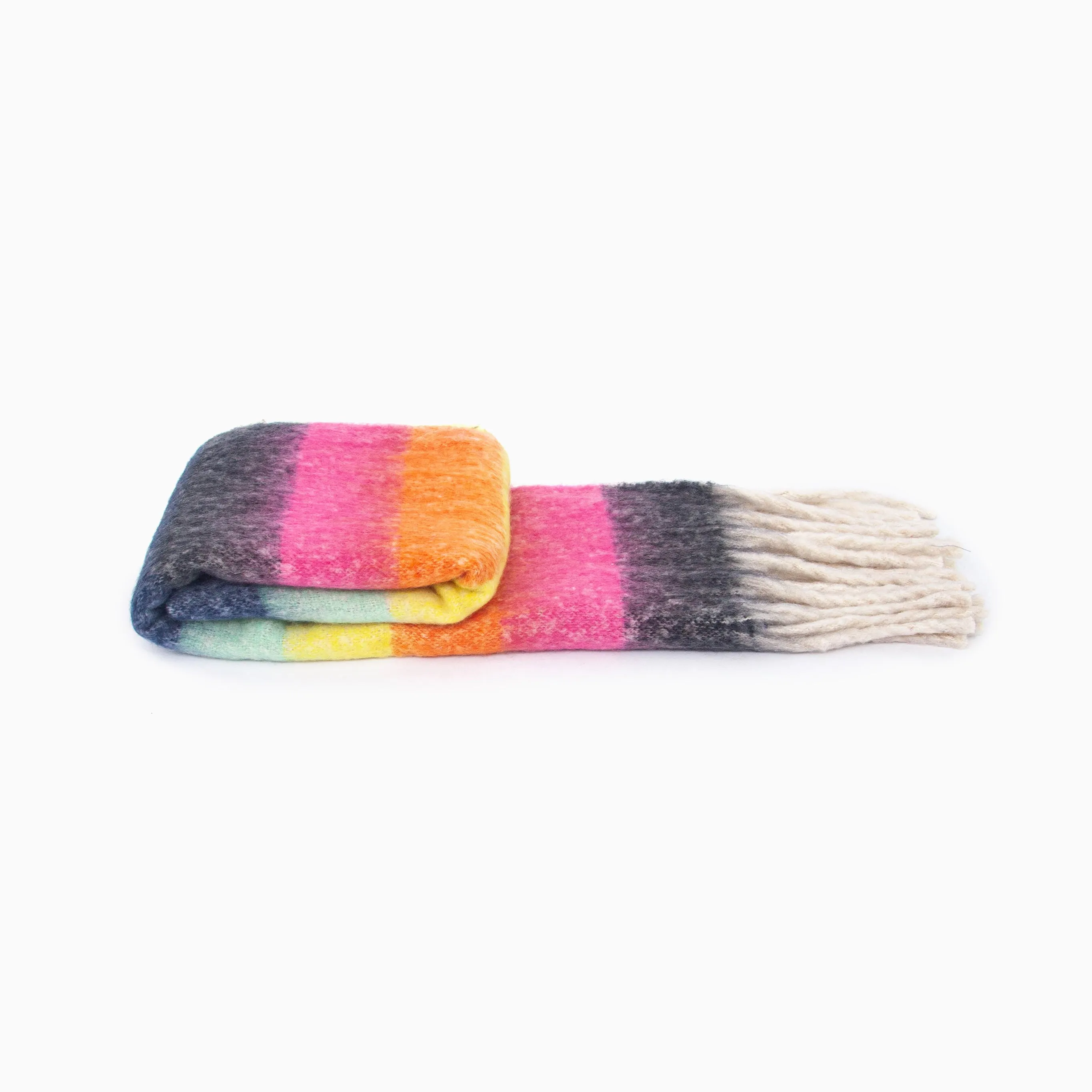 Joey Heavyweight Scarf - Multi, Rainbow Stripe