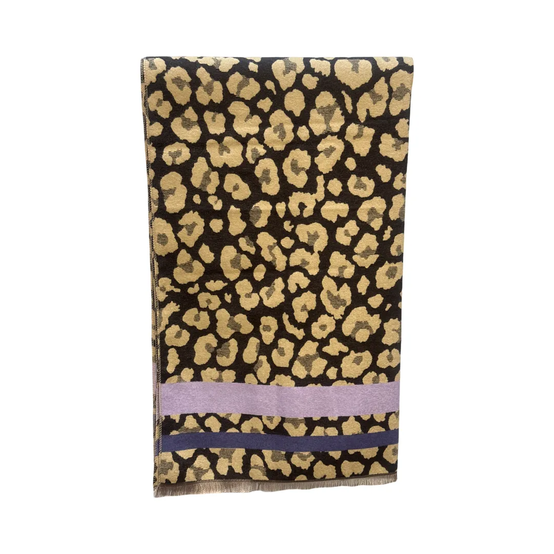 Leopard Print Rectangular Throw Scarf