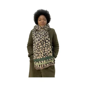 Leopard Print Rectangular Throw Scarf