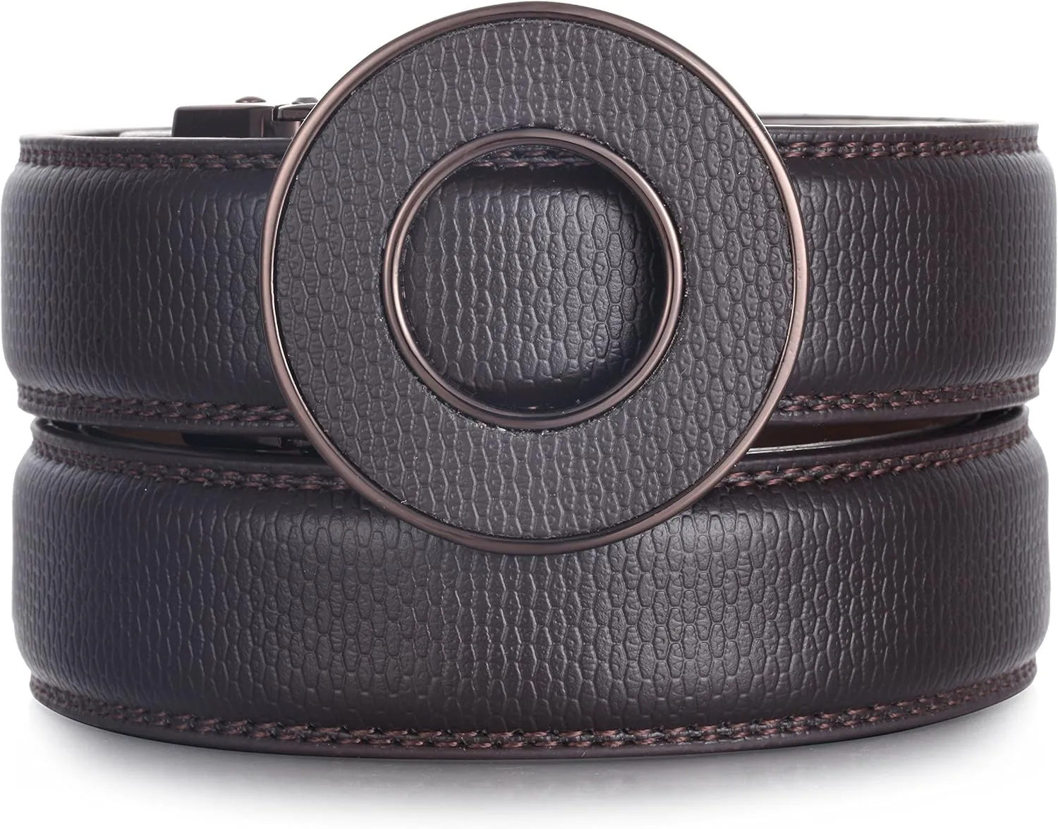 Marino Mens Genuine Leather Ratchet Dress Belt With Automatic Buckle, Enclosed in an Elegant Gift Box