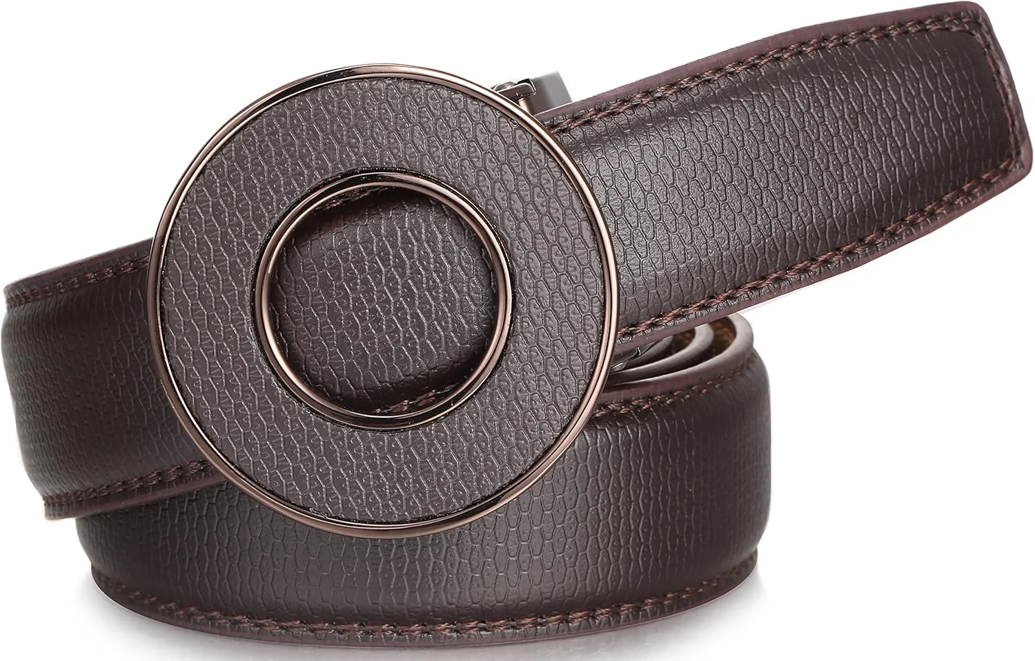 Marino Mens Genuine Leather Ratchet Dress Belt With Automatic Buckle, Enclosed in an Elegant Gift Box
