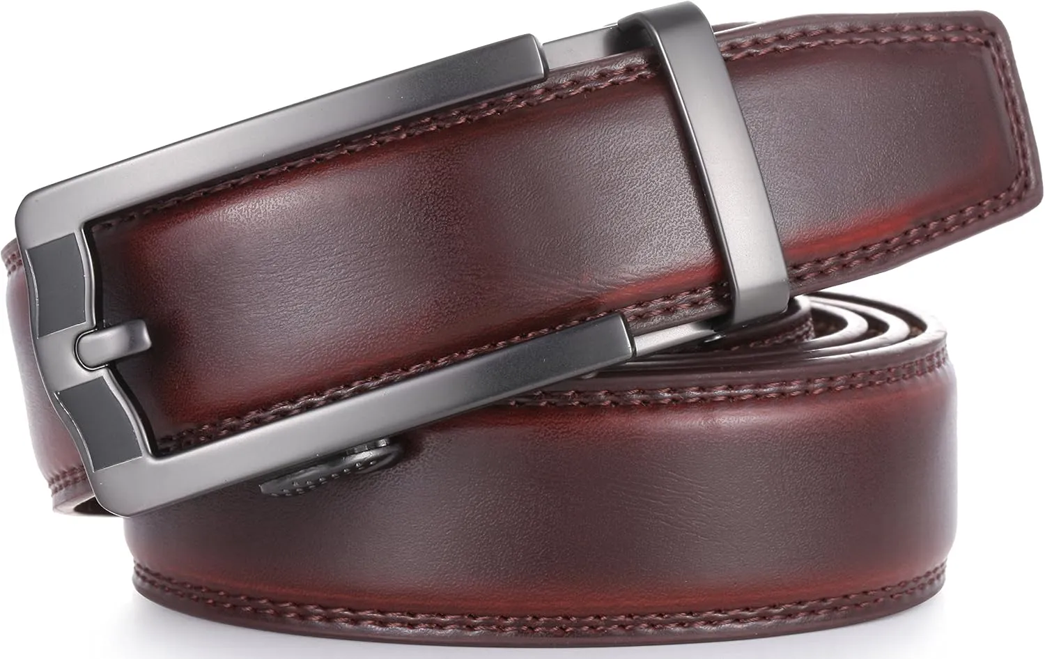 Marino Mens Genuine Leather Ratchet Dress Belt With Automatic Buckle, Enclosed in an Elegant Gift Box