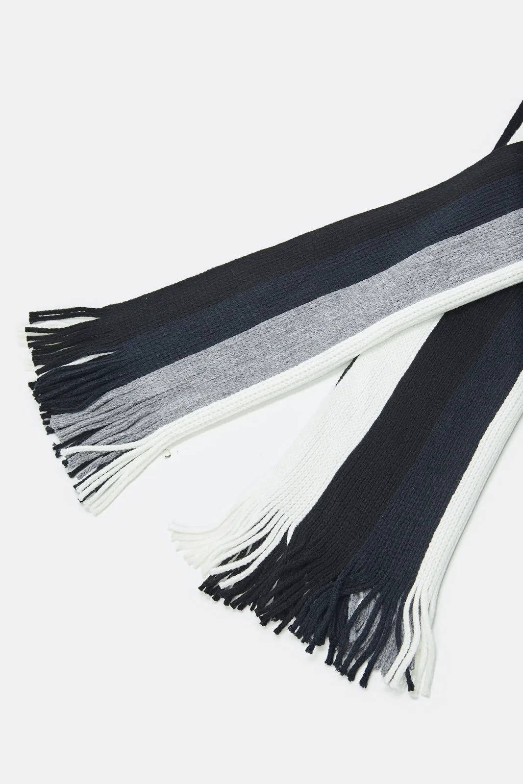 Men Navy And Grey Single Classic Scarf