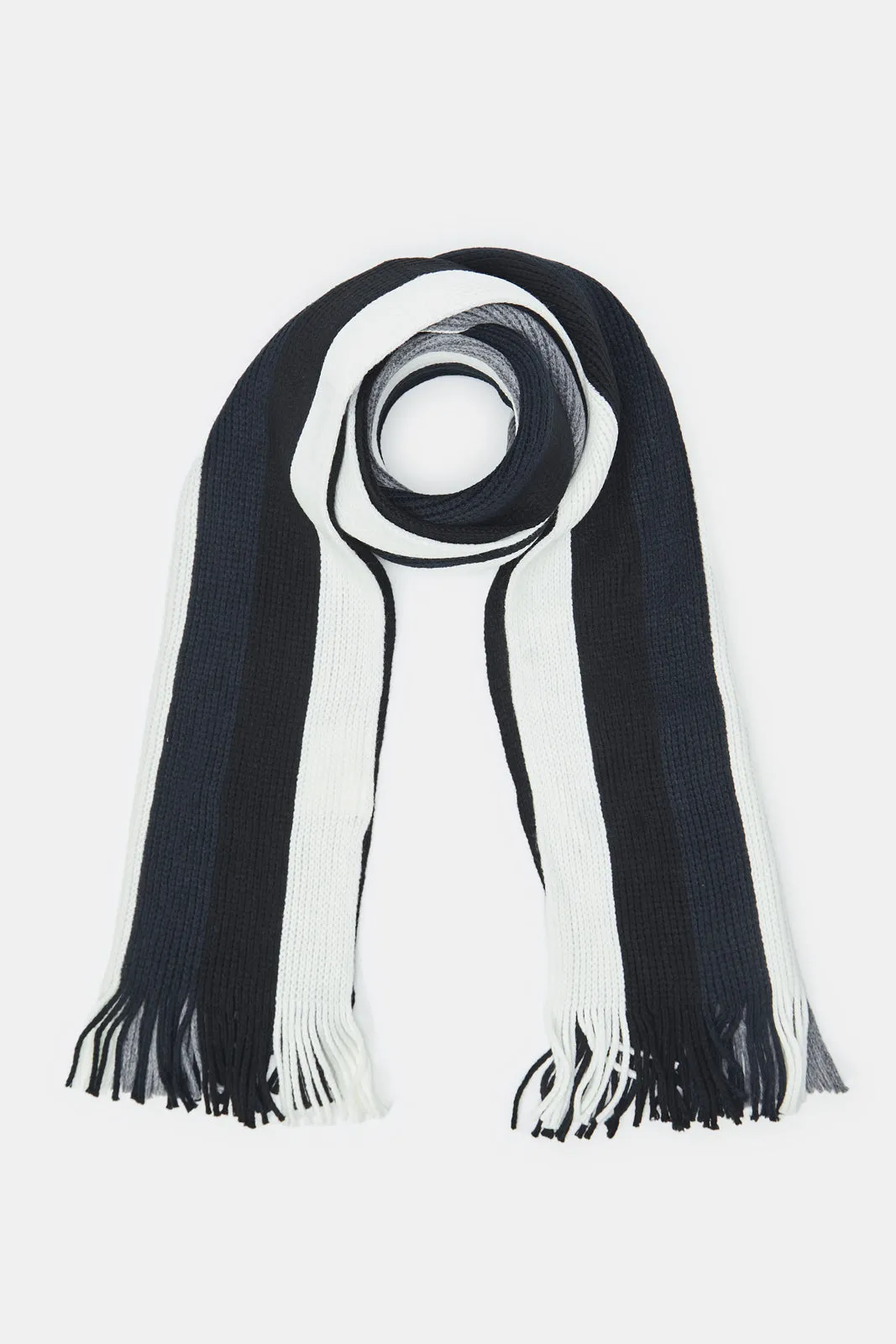 Men Navy And Grey Single Classic Scarf