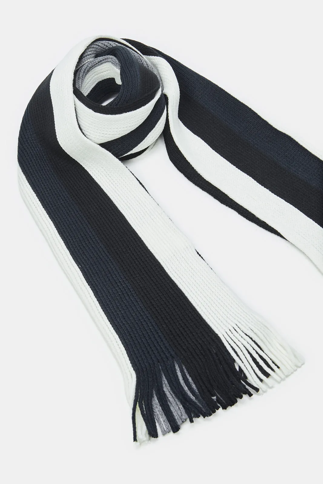 Men Navy And Grey Single Classic Scarf