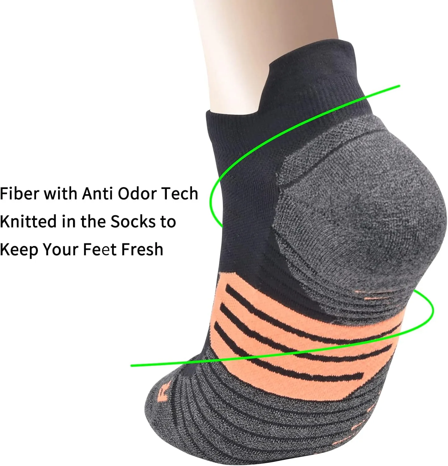 Men's Anti Stink Odor Control Padded Thick Low Cut Ankle Sneaker Running Socks
