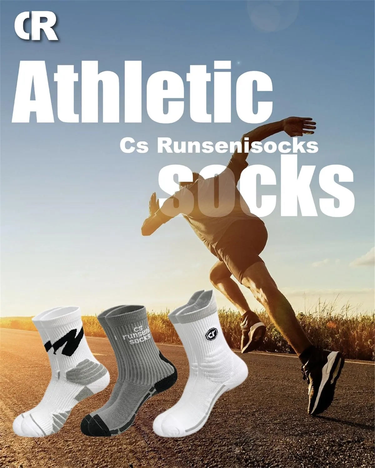 Mens Athletic Socks Size 9-12,6 Pairs Performance Cushion Running Socks Outdoor Sports Socks for Men Women