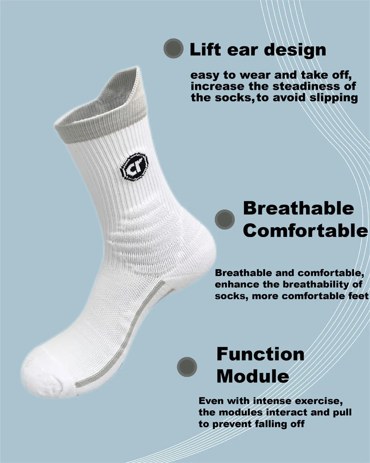 Mens Athletic Socks Size 9-12,6 Pairs Performance Cushion Running Socks Outdoor Sports Socks for Men Women