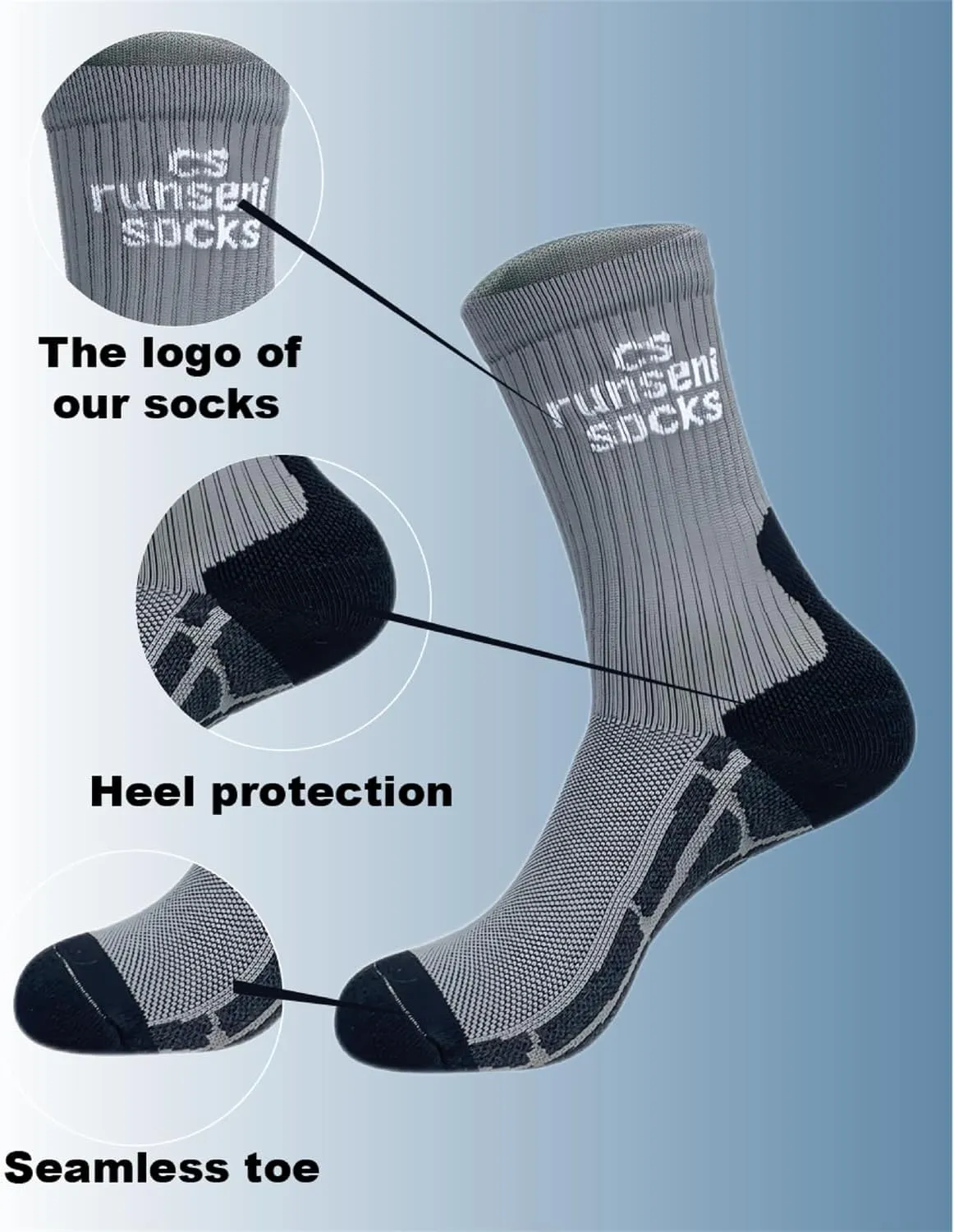 Mens Athletic Socks Size 9-12,6 Pairs Performance Cushion Running Socks Outdoor Sports Socks for Men Women