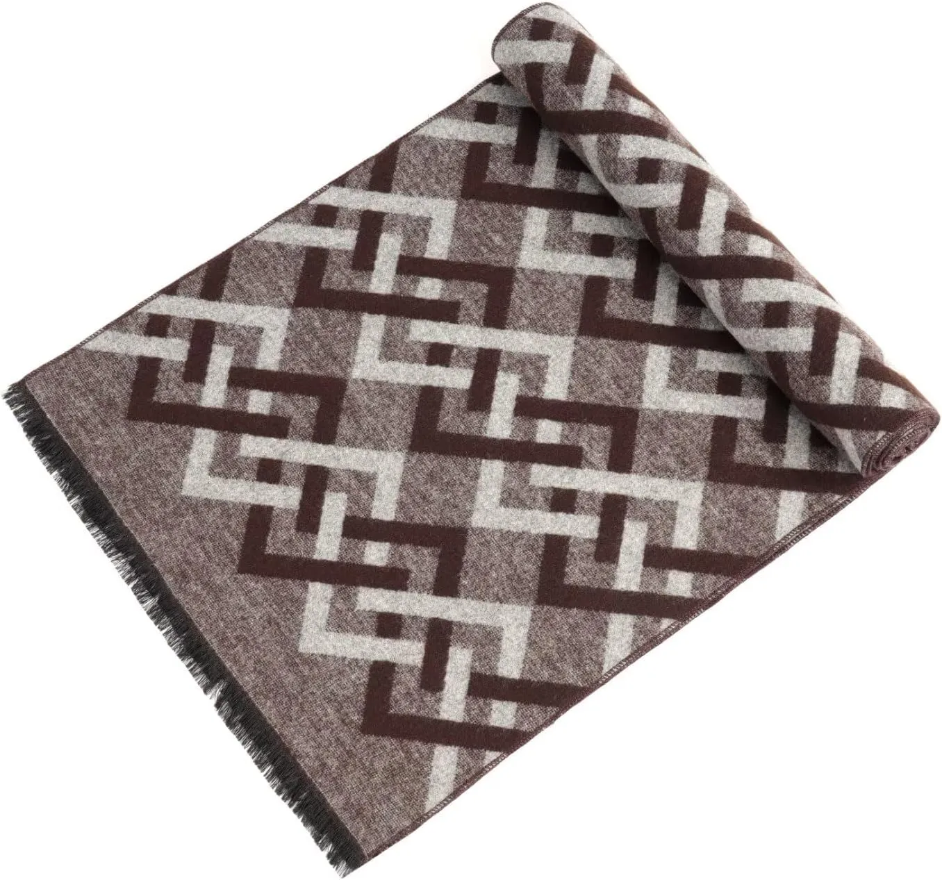 Mens Scarf Long Soft Warm Plaid Tassel Scarf Winter Classic Scarves for Men