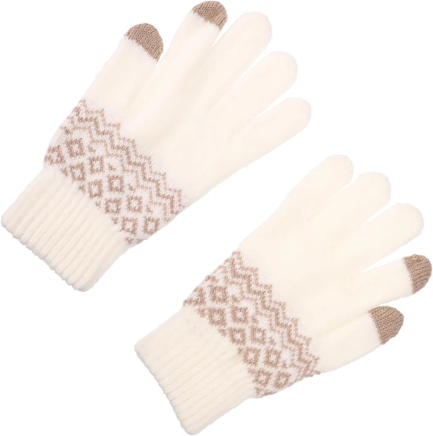 Men's Women's Winter Touch Screen Gloves Knitted Woven Insulated Mittens